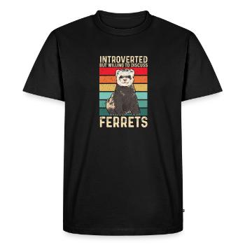 Furet, propriétaire de furet - T-shirt Premium bio Homme - noir - Devant - Nico (187cm)