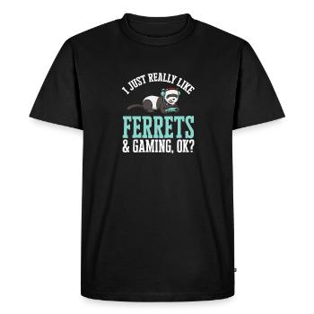 Furet, propriétaire de furet - T-shirt Premium bio Homme - noir - Devant - Nico (187cm)