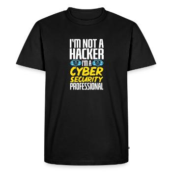 Cybersécurité Hackers Sécurité informatique - T-shirt Premium bio Homme - noir - Devant - Nico (187cm)