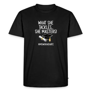 Master Of Social Work Social Work Studies - Men's Premium Organic T-Shirt - black - Front - Nico (187cm)