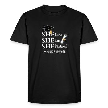 Master Of Social Work Social Work Studies - Men's Premium Organic T-Shirt - black - Front - Nico (187cm)
