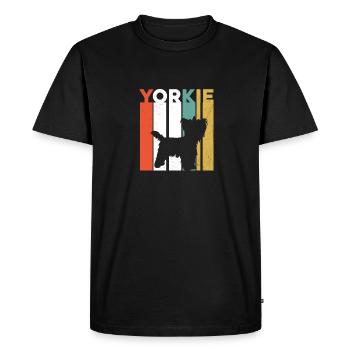 Yorkshire Terrier vintage Yorkie propriétaire cadeau - T-shirt Premium bio Homme - noir - Devant - Nico (187cm)