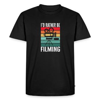 Monteur vidéo Cinéaste Vidéaste - T-shirt Premium bio Homme - noir - Devant - Nico (187cm)