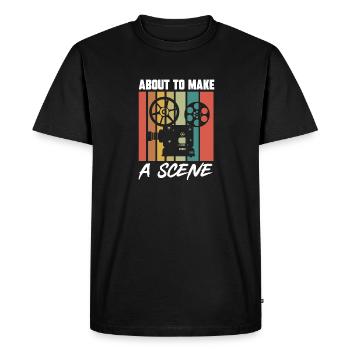 Monteur vidéo Cinéaste Vidéaste - T-shirt Premium bio Homme - noir - Devant - Nico (187cm)