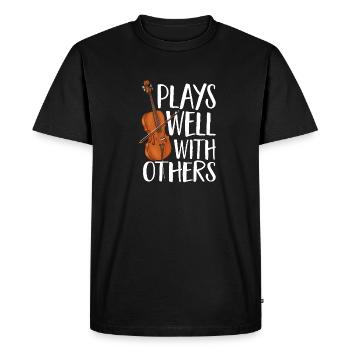 Violoncelliste Violoncelliste Musicien Violoncelle - T-shirt Premium bio Homme - noir - Devant - Nico (187cm)