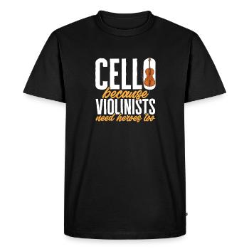 Violoncelliste Violoncelliste Musicien Violoncelle - T-shirt Premium bio Homme - noir - Devant - Nico (187cm)