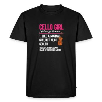 Violoncelliste Violoncelliste Musicien Violoncelle - T-shirt Premium bio Homme - noir - Devant - Nico (187cm)