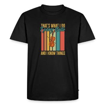 Violoncelliste Violoncelliste Musicien Violoncelle - T-shirt Premium bio Homme - noir - Devant - Nico (187cm)