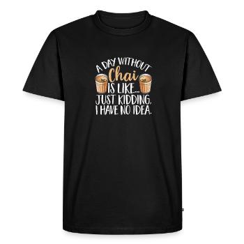 Thé Chai Masala Chai - T-shirt Premium bio Homme - noir - Devant - Nico (187cm)
