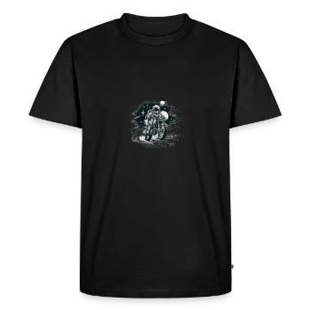 Motorcycle to the Moon: For everyone who loves their bike - Men's Premium Organic T-Shirt - black - Front - Nico (187cm)