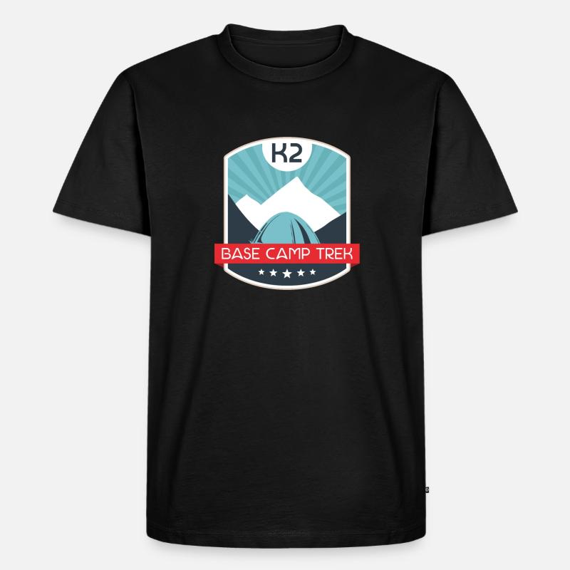 K2 Base Camp Trek - Männer Premium Bio T-Shirt - Schwarz