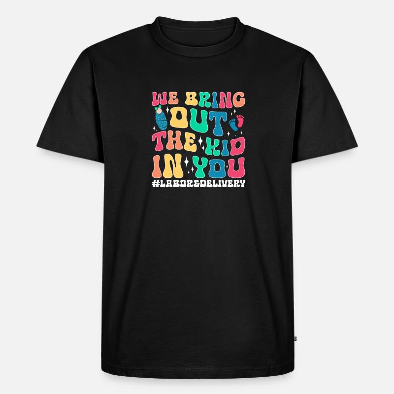Krankenschwester Baby Entbindungsschwester - Männer Premium Bio T-Shirt - Schwarz