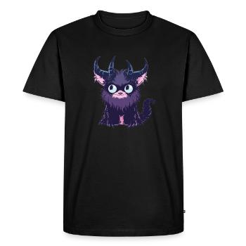 Goth Pastel mignon effrayant Kawaii Krampus chat - T-shirt Premium bio Homme - noir - Devant - Nico (187cm)