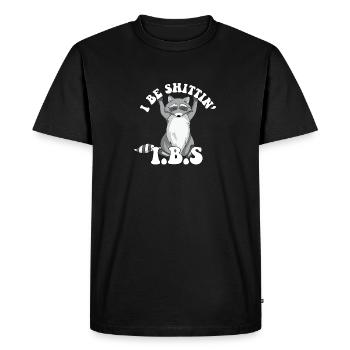 IBS Awareness Raccoon I Be Shittin Toilet Joke - Men's Premium Organic T-Shirt - black - Front - Nico (187cm)