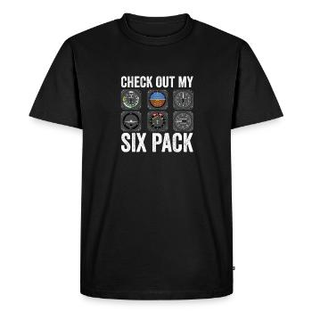 Funny Pilot Six Pack Aviation Flight Simulation - Men's Premium Organic T-Shirt - black - Front - Nico (187cm)