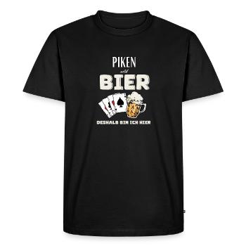 Brochets et bière - T-shirt Premium bio Homme - noir - Devant - Nico (187cm)