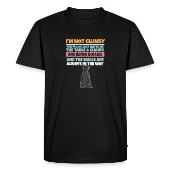 I'm Not Clumsy The Floor Hates Me Foolish Dog - Men's Premium Organic T-Shirt - black - Front - Nico (187cm)