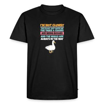 I'm Not Clumsy The Floor Hates Me Foolish Duck - Men's Premium Organic T-Shirt - black - Front - Nico (187cm)