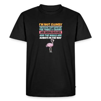 I'm Not Clumsy The Floor Hates Me Foolish Flamingo - Men's Premium Organic T-Shirt - black - Front - Nico (187cm)