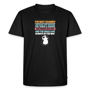 I'm Not Clumsy The Floor Hates Me Foolish Panda - Men's Premium Organic T-Shirt - black - Front - Nico (187cm)