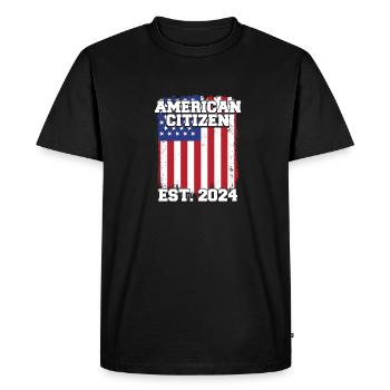 American Citizen Est 2024 US Flag Naturalized - Men's Premium Organic T-Shirt - black - Front - Nico (187cm)