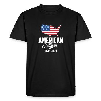 American Citizen Est 2024 US Flag Naturalized - Men's Premium Organic T-Shirt - black - Front - Nico (187cm)