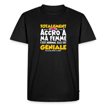Saint Valentin Couple Homme Blague Femme Jalouse - T-shirt Premium bio Homme - noir - Devant - Nico (187cm)
