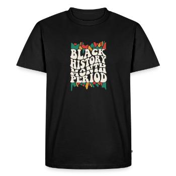 Période du Mois de l’histoire des Noirs Fierté afro-américaine - T-shirt Premium bio Homme - noir - Devant - Nico (187cm)