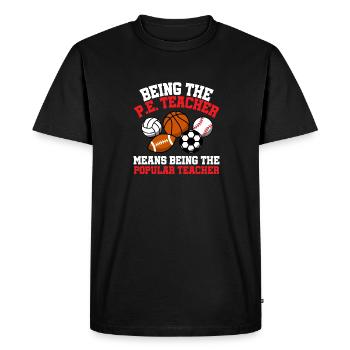 Professeur d’éducation physique Professeur d’éducation physique - T-shirt Premium bio Homme - noir - Devant - Nico (187cm)