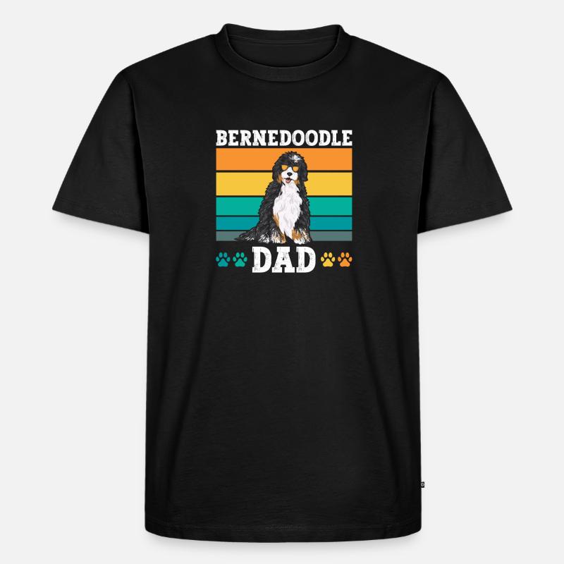 Bernedoodle Hund - Männer Premium Bio T-Shirt - Schwarz