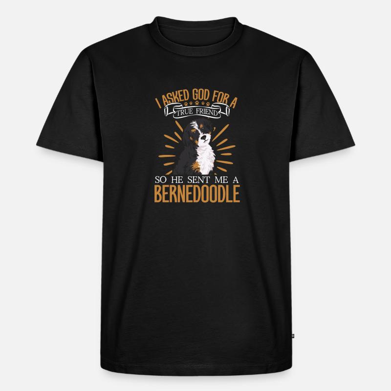 Bernedoodle Hund - Männer Premium Bio T-Shirt - Schwarz