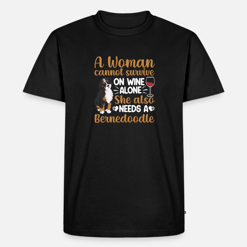 Bernedoodle Hund - Männer Premium Bio T-Shirt - Schwarz