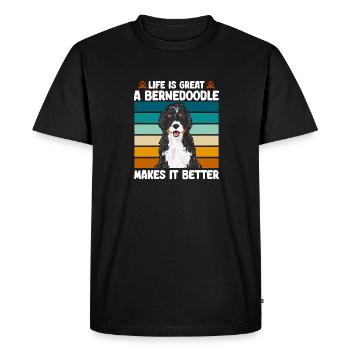 Chien Bernedoodle - T-shirt Premium bio Homme - noir - Devant - Nico (187cm)