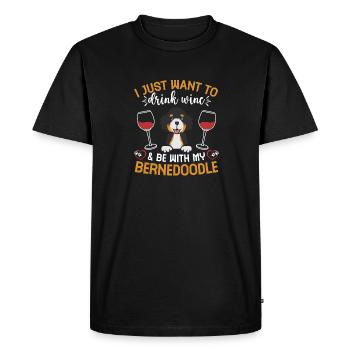 Chien Bernedoodle - T-shirt Premium bio Homme - noir - Devant - Nico (187cm)