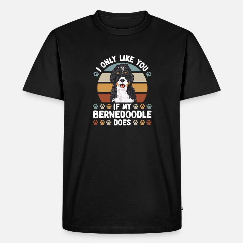 Bernedoodle Hund - Männer Premium Bio T-Shirt - Schwarz
