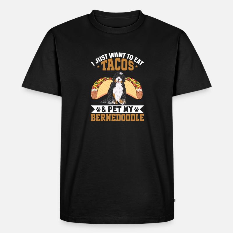 Bernedoodle Hund - Männer Premium Bio T-Shirt - Schwarz