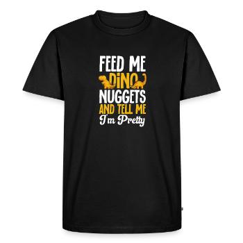 Dino Nuggets Dinosaure Croquettes de poulet - T-shirt Premium bio Homme - noir - Devant - Nico (187cm)
