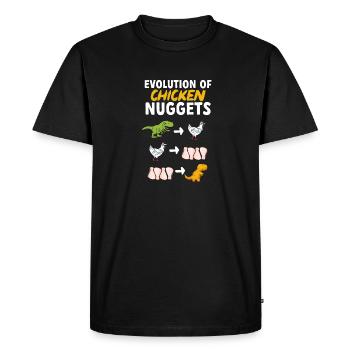 Dino Nuggets Dinosaure Croquettes de poulet - T-shirt Premium bio Homme - noir - Devant - Nico (187cm)