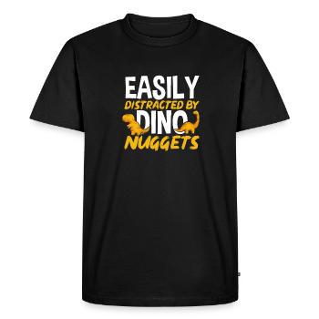 Dino Nuggets Dinosaure Croquettes de poulet - T-shirt Premium bio Homme - noir - Devant - Nico (187cm)