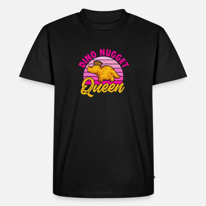 Dino Nuggets Dinosaurier Chicken Nuggets - Männer Premium Bio T-Shirt - Schwarz