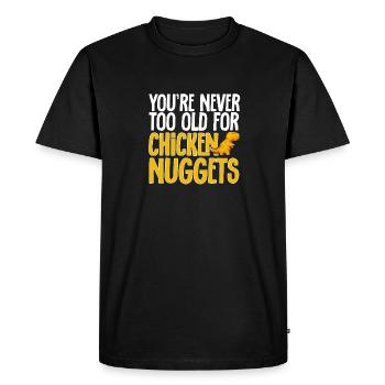 Dino Nuggets Nuggets de poulet dinosaure - T-shirt Premium bio Homme - noir - Devant - Nico (187cm)