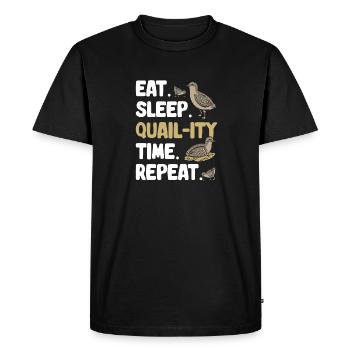 Oiseau de caille - T-shirt Premium bio Homme - noir - Devant - Nico (187cm)