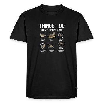 Oiseau de caille - T-shirt Premium bio Homme - noir - Devant - Nico (187cm)