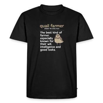 Oiseau de caille - T-shirt Premium bio Homme - noir - Devant - Nico (187cm)