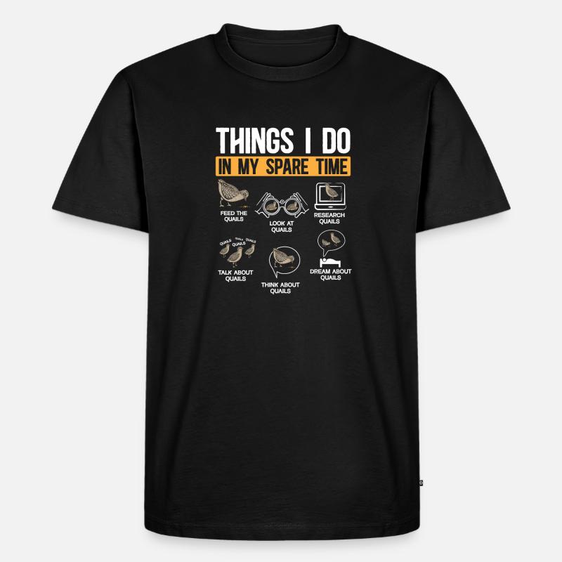 Wachtel Vogel - Männer Premium Bio T-Shirt - Schwarz