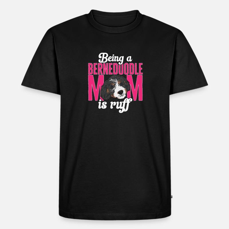 Bernedoodle Hund - Männer Premium Bio T-Shirt - Schwarz