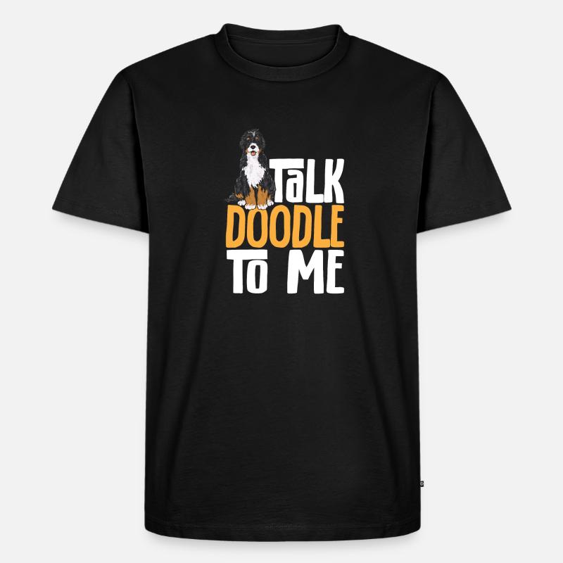 Bernedoodle Hund - Männer Premium Bio T-Shirt - Schwarz