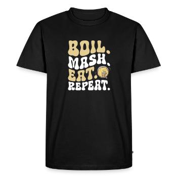 Purée de pommes de terre Purée de pommes de terre - T-shirt Premium bio Homme - noir - Devant - Nico (187cm)