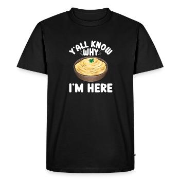 Purée de pommes de terre Purée de pommes de terre - T-shirt Premium bio Homme - noir - Devant - Nico (187cm)