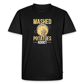 Purée de pommes de terre Purée de pommes de terre - T-shirt Premium bio Homme - noir - Devant - Nico (187cm)